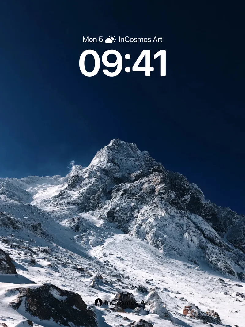 Frost-Crowned Summit Wallpaper with Midnight Sky