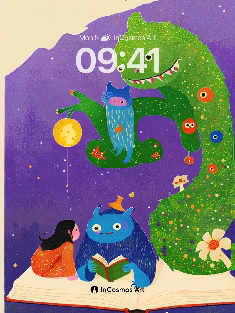 Whimsical Wonder Wallpaper with Storybook Creatures