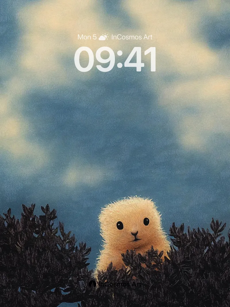 Whispering Fluff Wallpaper with Cloud-Blanketed Sky