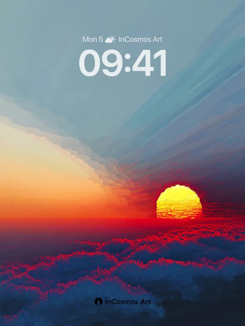 Crimson Horizon Wallpaper Above the Clouds