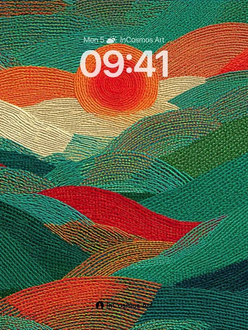 Emberwave Landscape Wallpaper with Textured Hues