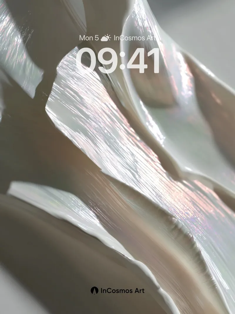 Luminous Fold Wallpaper with Iridescent Sheen