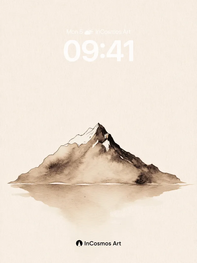 Serenity Peak Wallpaper with Mist Reflection