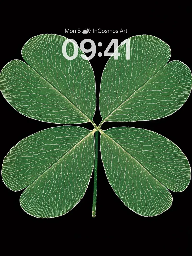 Serenity Clover Wallpaper with Veined Light