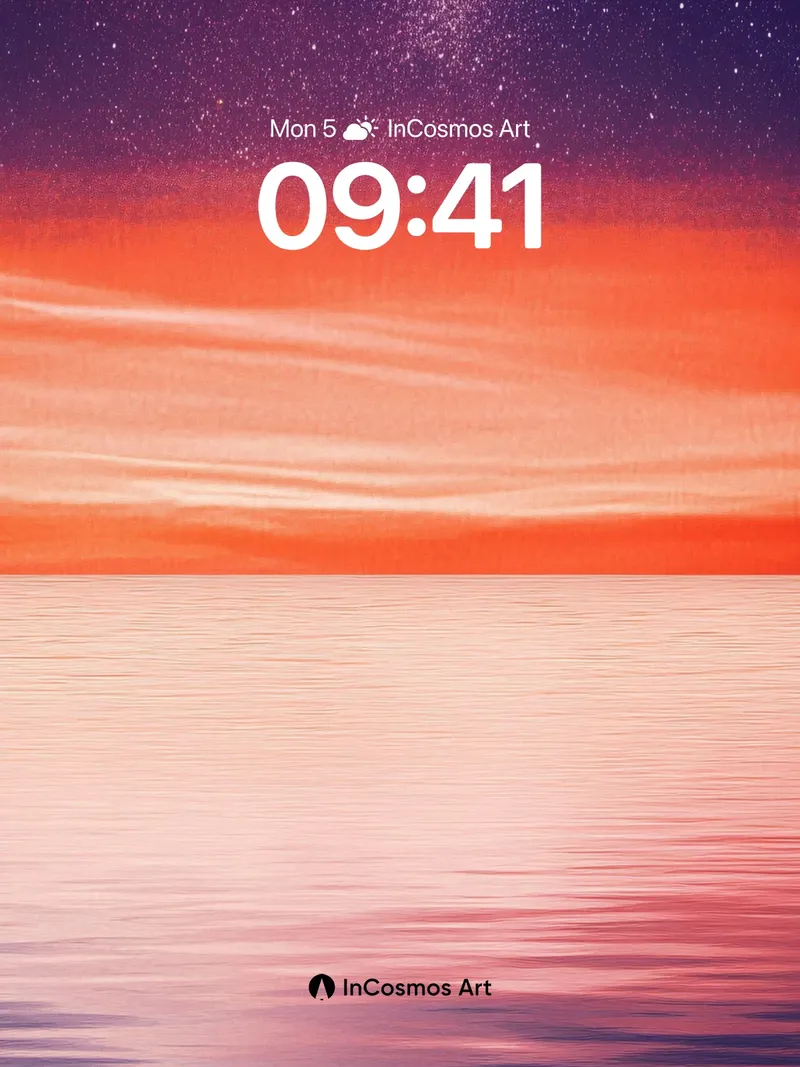 Cosmic Horizon Wallpaper with Starlit Reflections