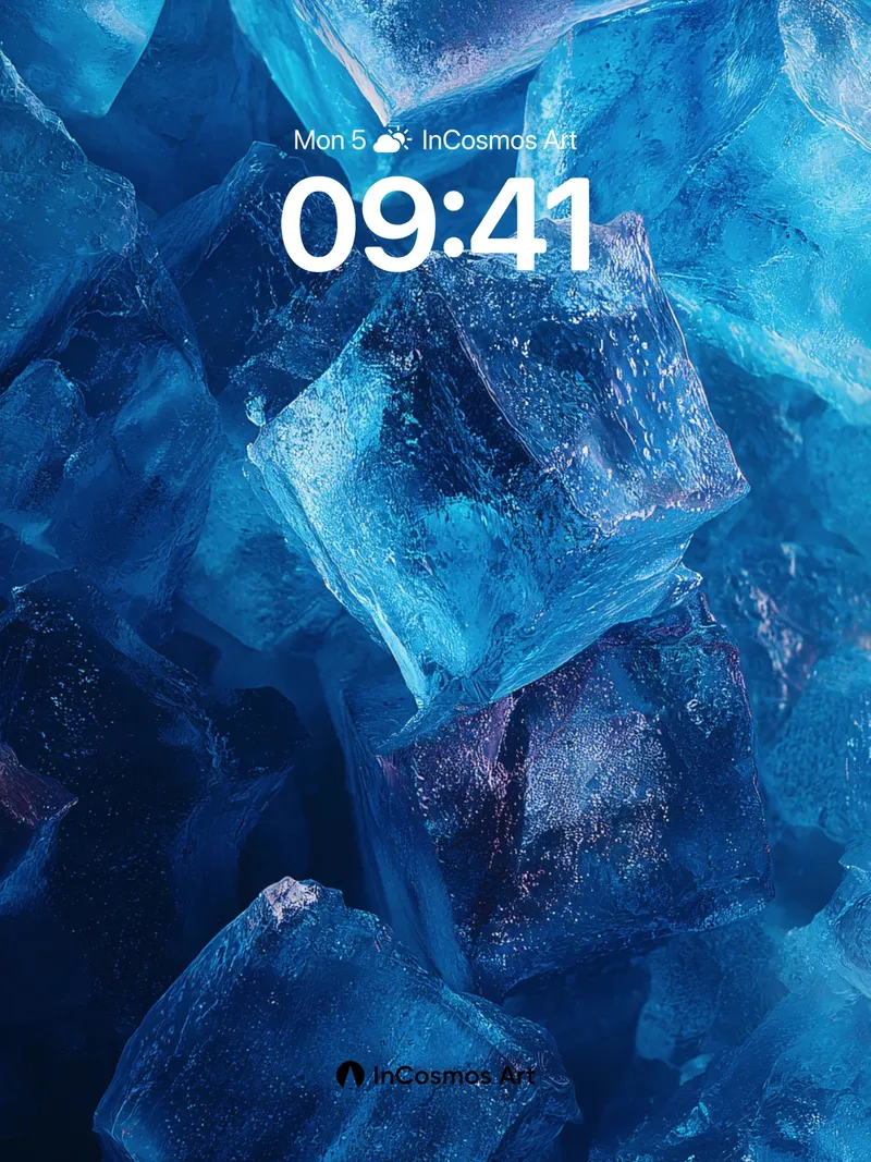 Cryo Blue Wallpaper with Frozen Light