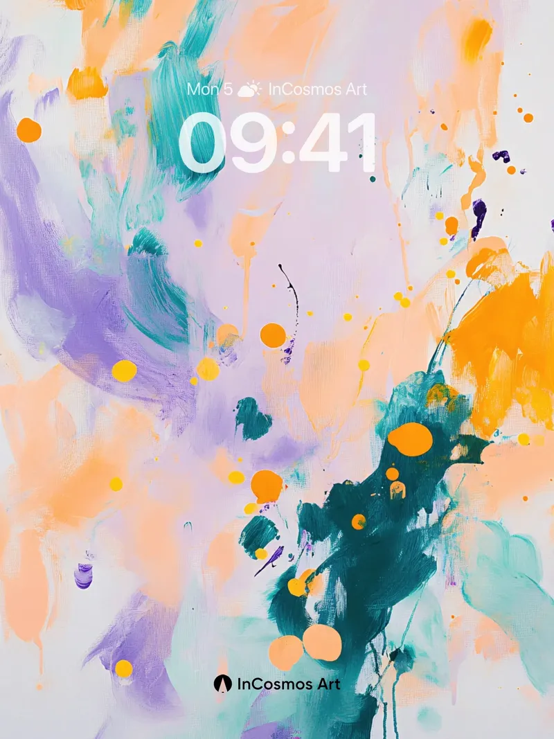 Whispering Brushstroke Wallpaper with Floating Dots