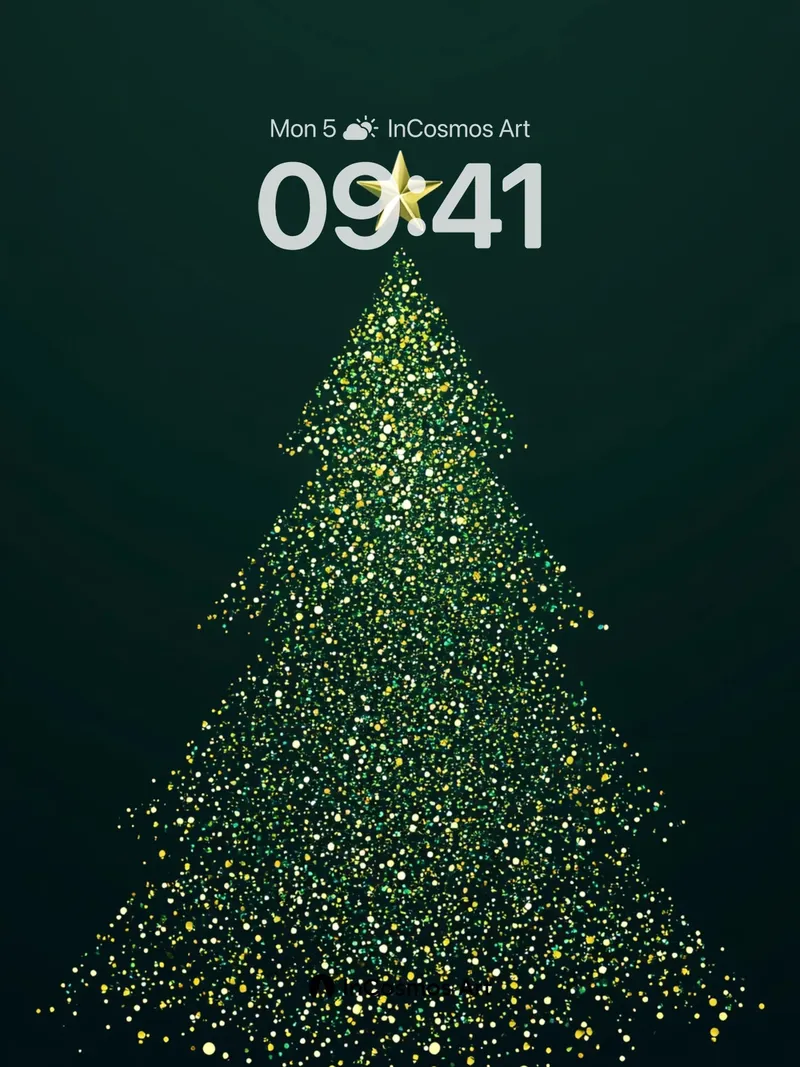 Stellar Pine Wallpaper with Golden Crown