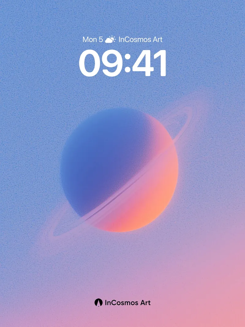 Calm Orbital Wallpaper with Ethereal Rings