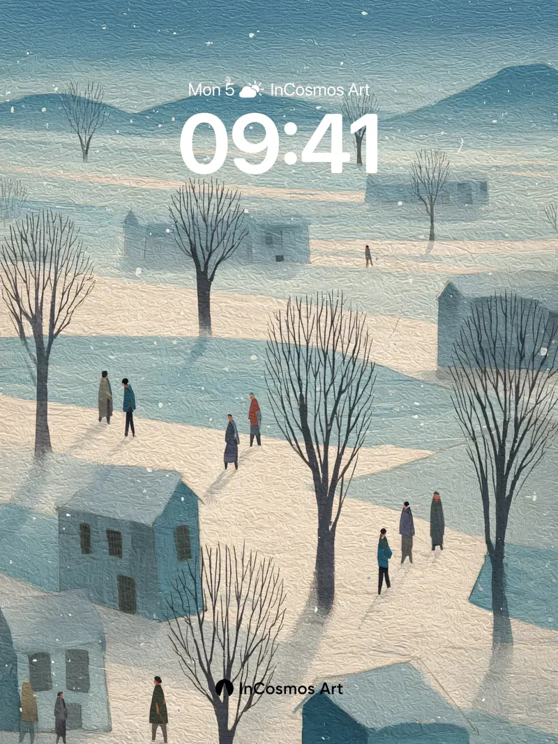 Frost-Lit Silence Wallpaper with Snowfall Whispers