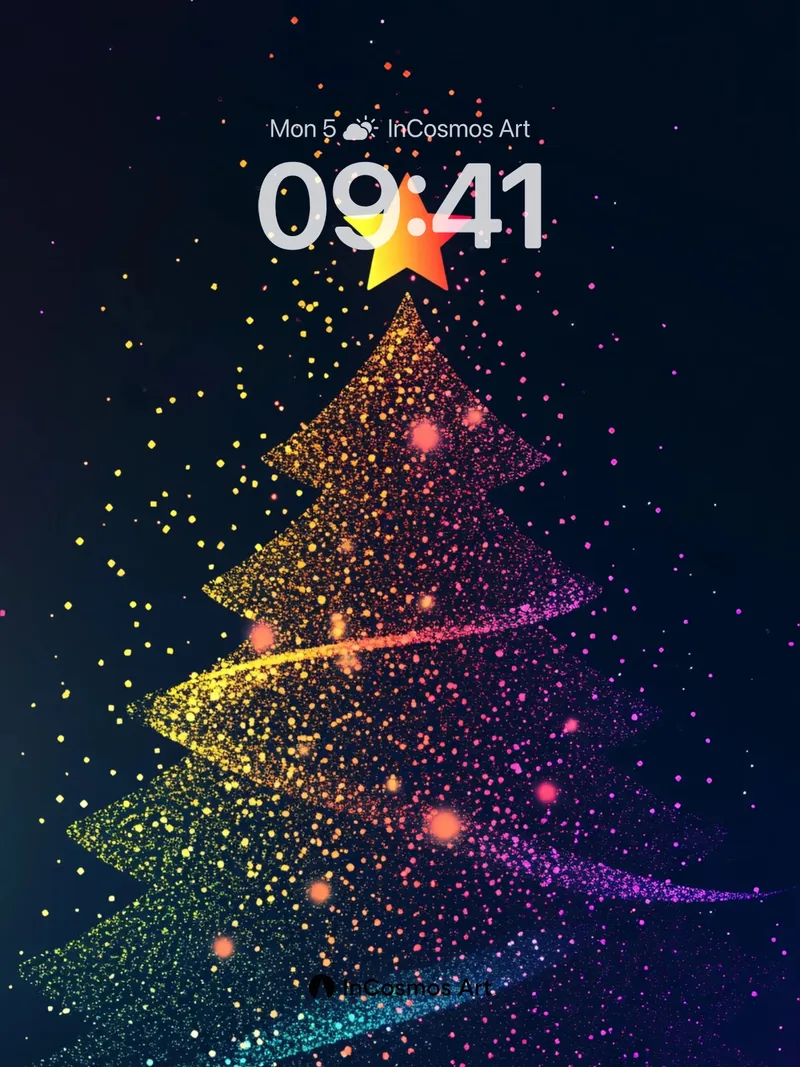 Stellar Sparkle Wallpaper with Cosmic Tree