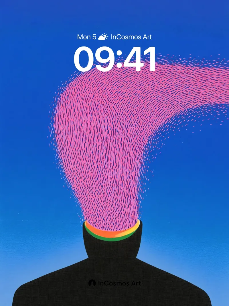 Surreal Flow Wallpaper with Cosmic Hair