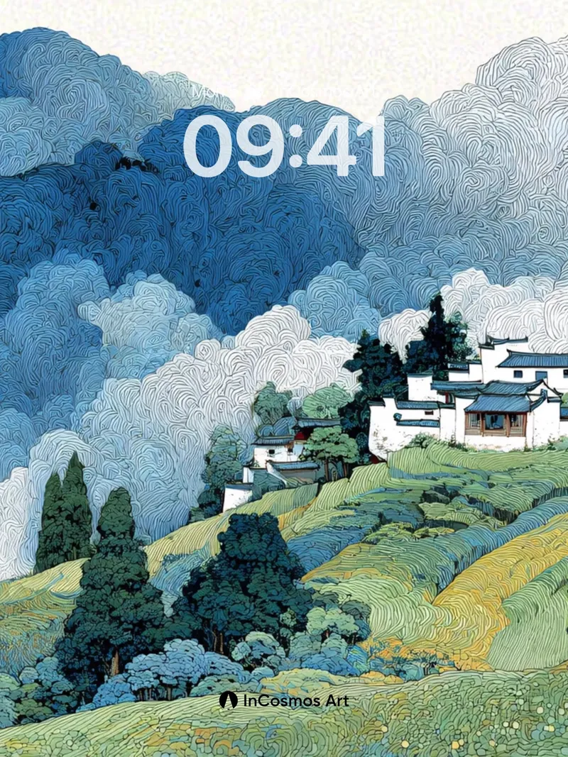 Serenity Peak Wallpaper with Whispering Clouds