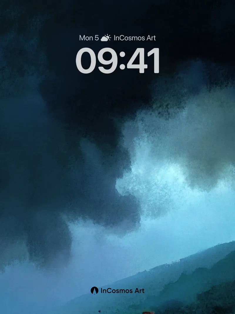 Storm-Whispered Coast Wallpaper with Flickering Lights