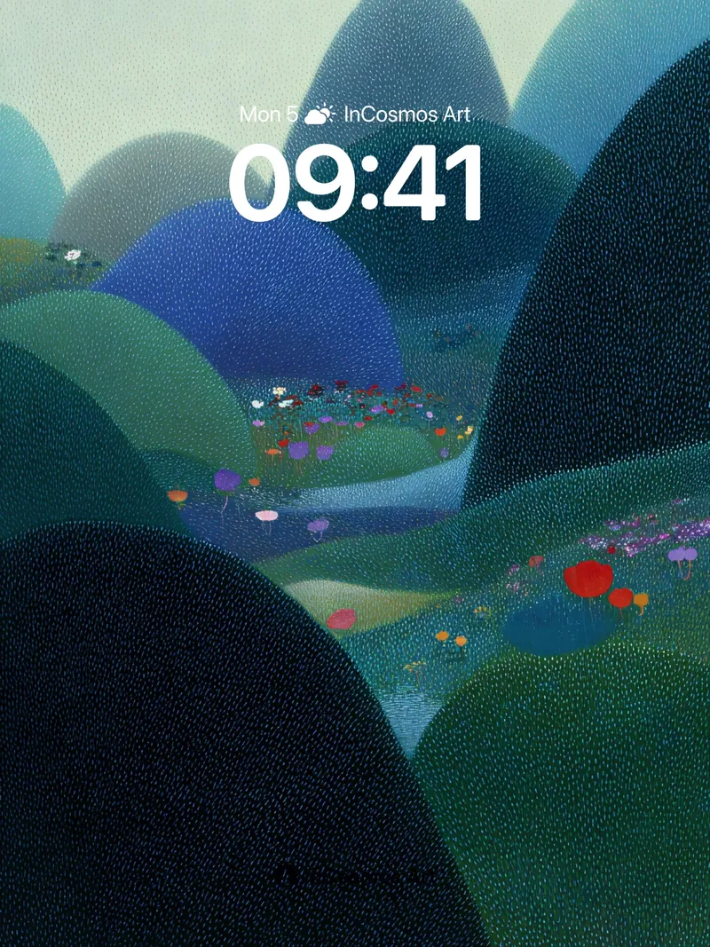 Whispering Hills Wallpaper with Polka-Dot Meadows