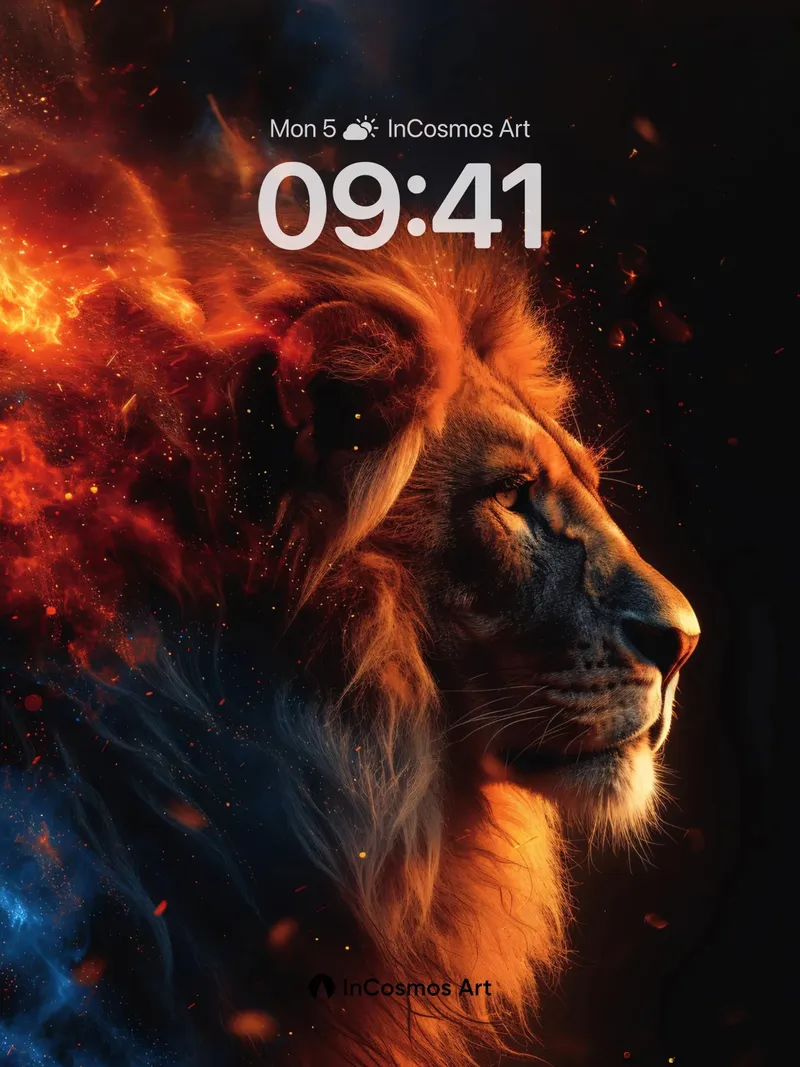 Fiery Sovereign Wallpaper with Cosmic Mane