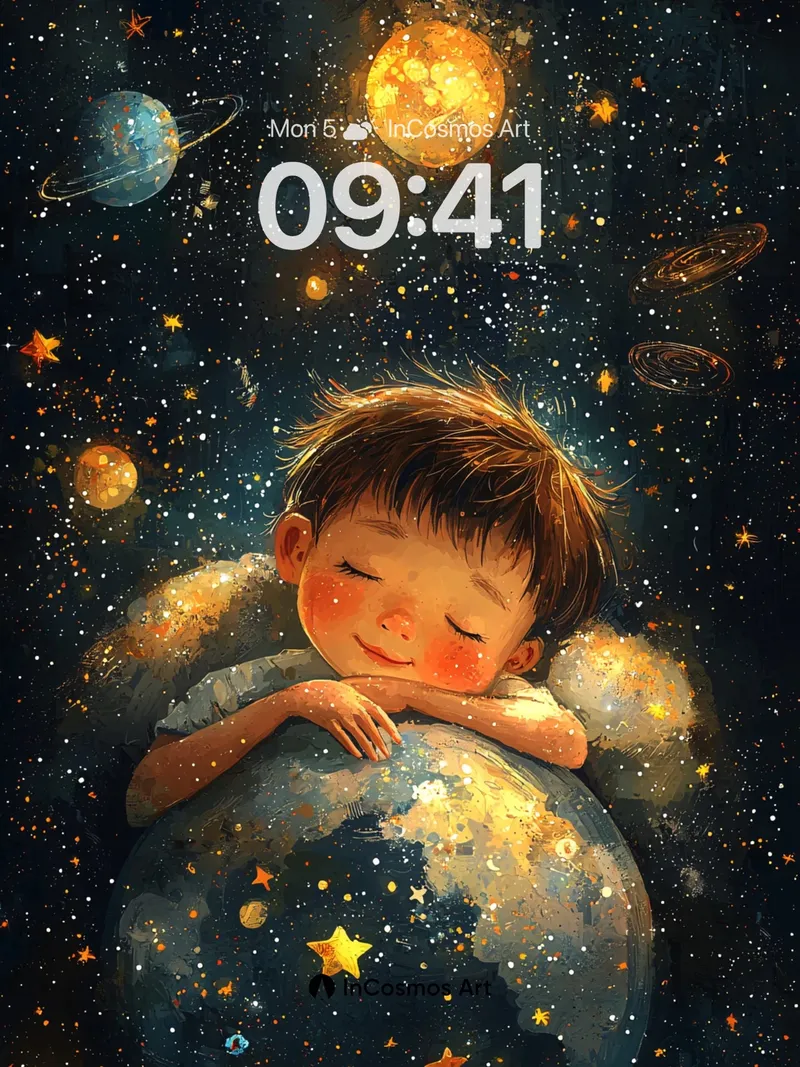 Stellar Slumber Wallpaper with Cosmic Cradle