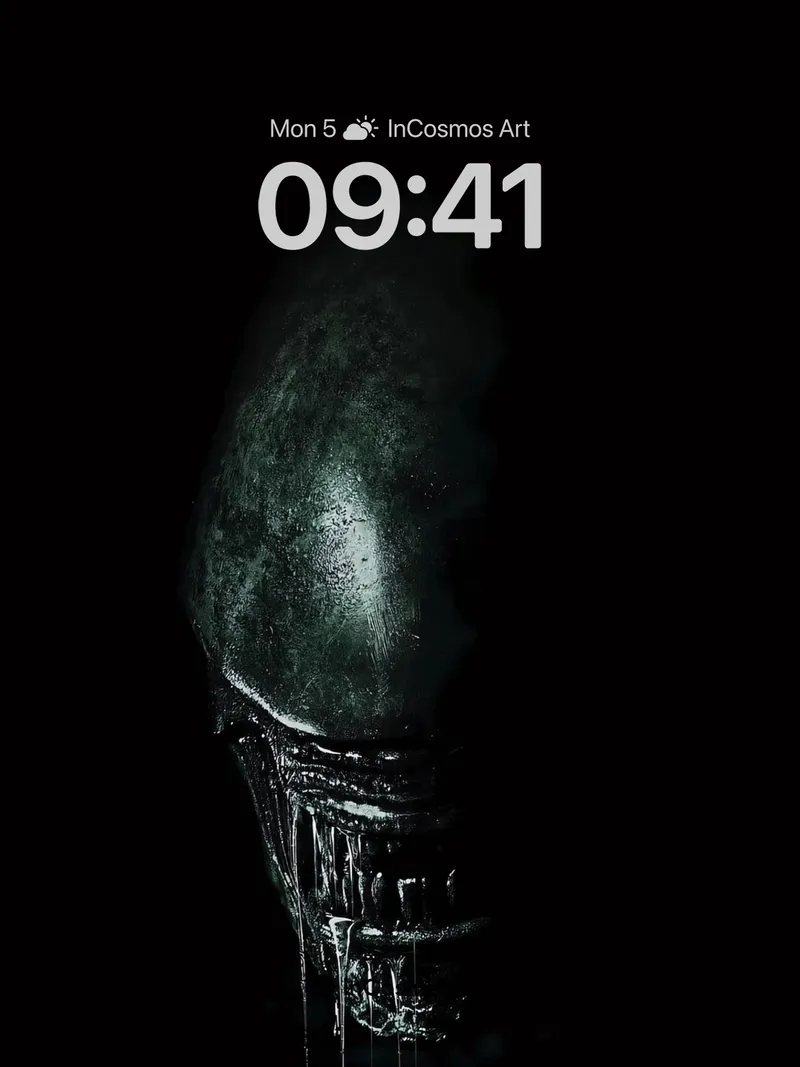 Shadowed Horror Wallpaper with Dripping Venom
