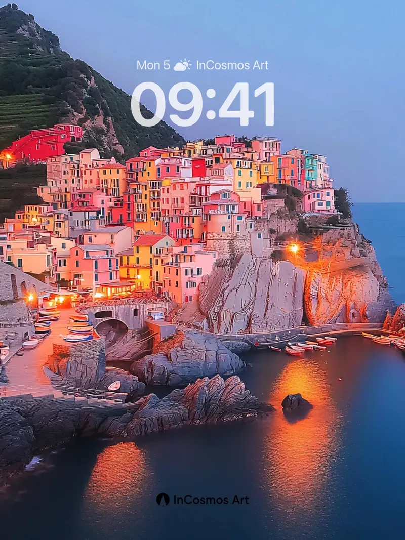 Crimson Cliffside Wallpaper with Dusk Glow