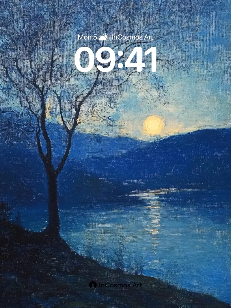 Moonlit Solitude Wallpaper with Bare Tree Echo