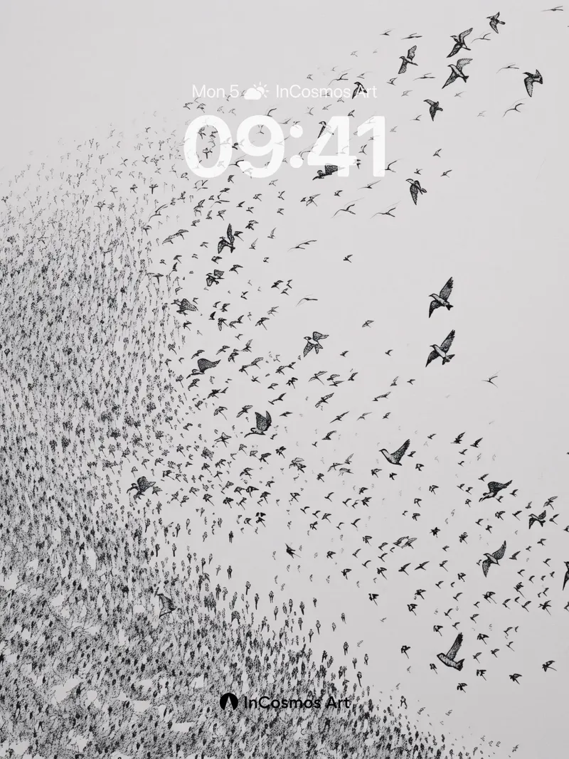 Silent Migration Wallpaper with Flock Currents