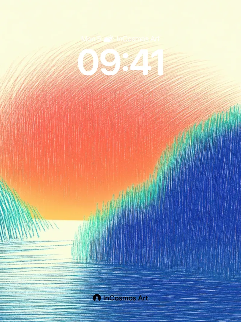 Serenity Horizon Wallpaper with Brushstroke Light