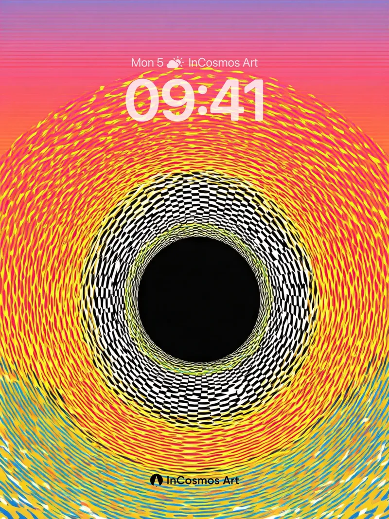 Hypnotic Spiral Wallpaper with Checkerboard Core
