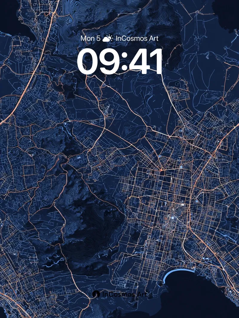 Neon Vein Wallpaper with City Pulse