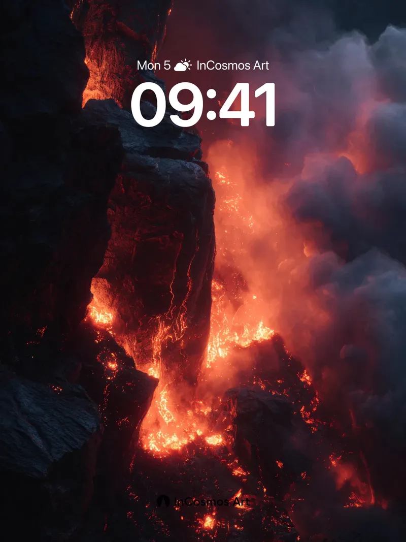 Inferno Veil Wallpaper with Lava Pulse