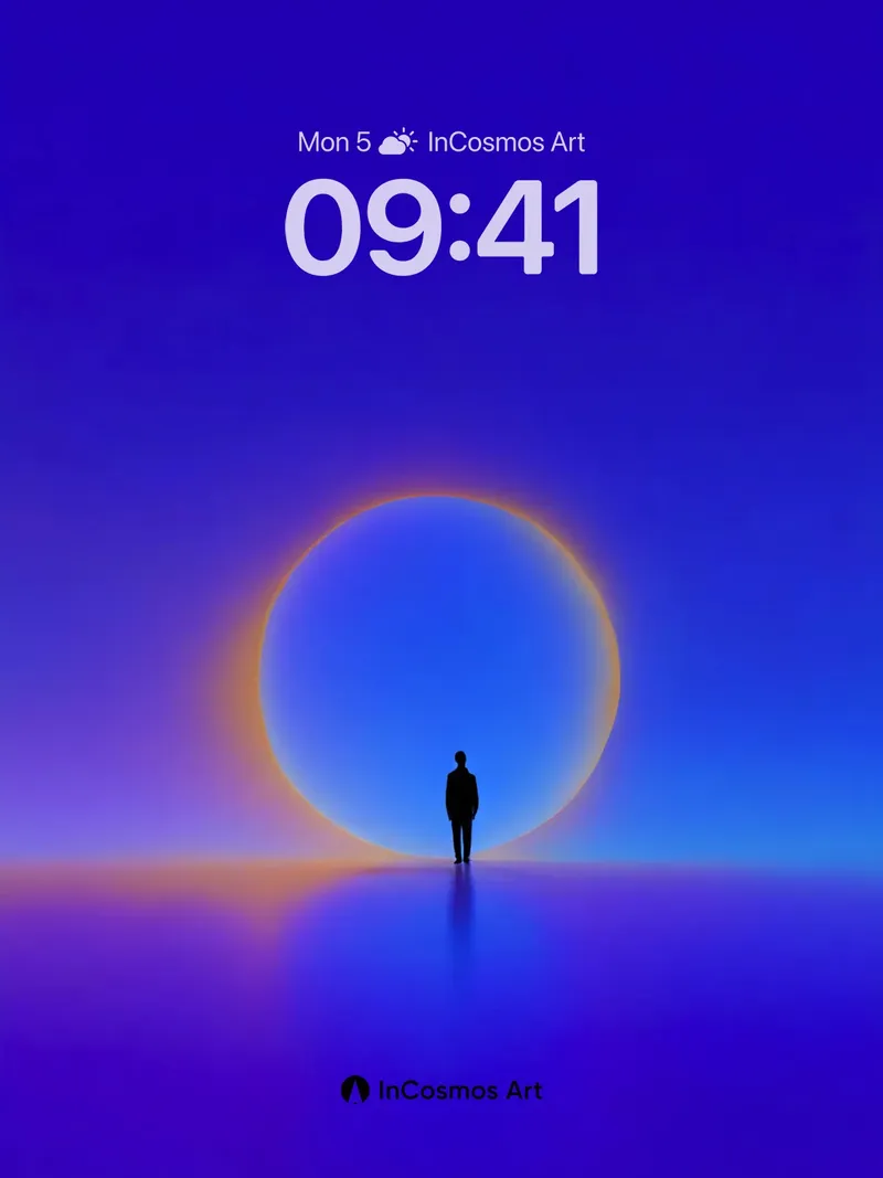 Serenity Sphere Wallpaper with Cosmic Silhouette