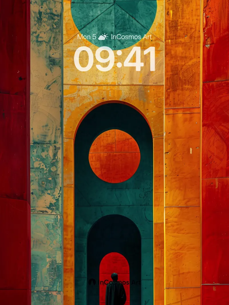 Echoes of Geometry Wallpaper with Cosmic Depth