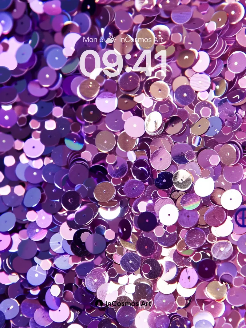 Luminous Sequin Wallpaper with Shimmering Depths