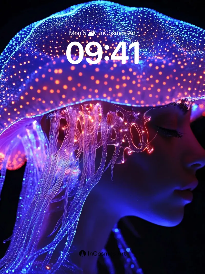 Luminous Abyss Wallpaper with Bioluminescent Veil