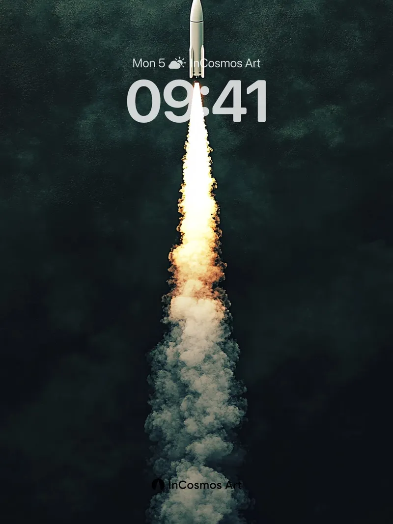 Ascendant Flame Wallpaper with Cosmic Trail