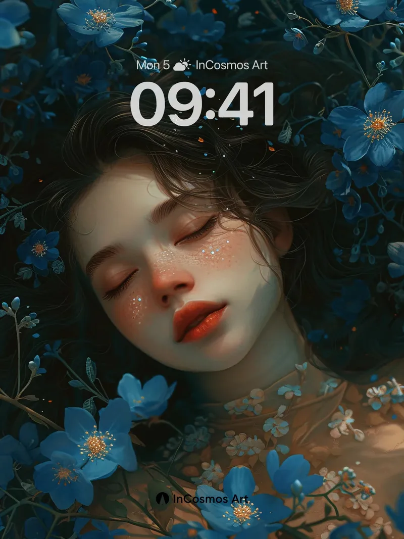 Luminous Slumber Wallpaper with Floating Petals