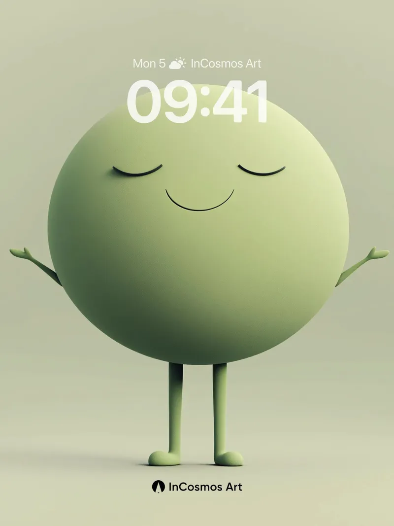 Serenity Sphere Wallpaper with Closed Eyes