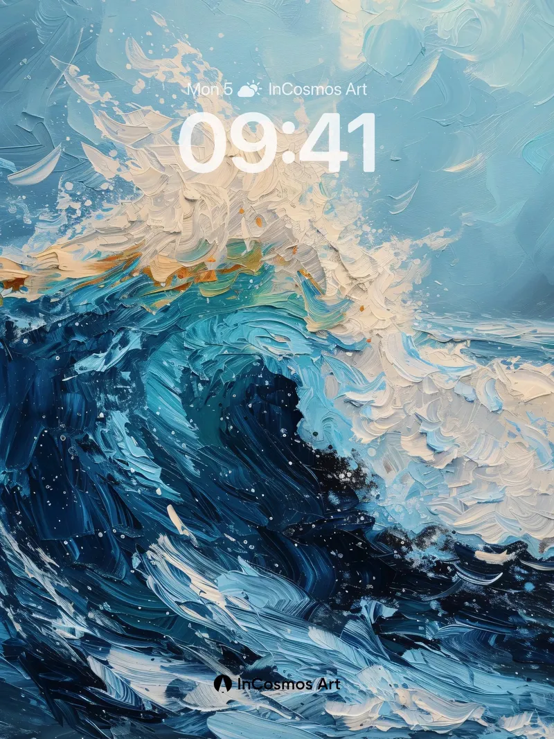 Crimson Surge Wallpaper with Oceanic Breath