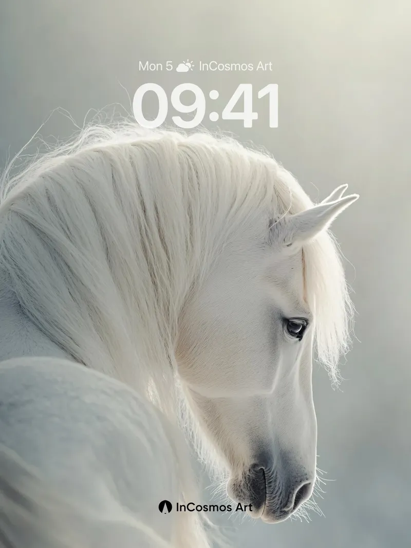 Silken Stillness Wallpaper with Moonlit Mane