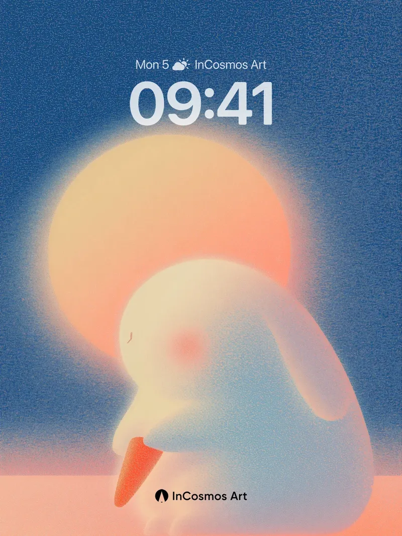 Serene Hare Wallpaper with Sunset Glow