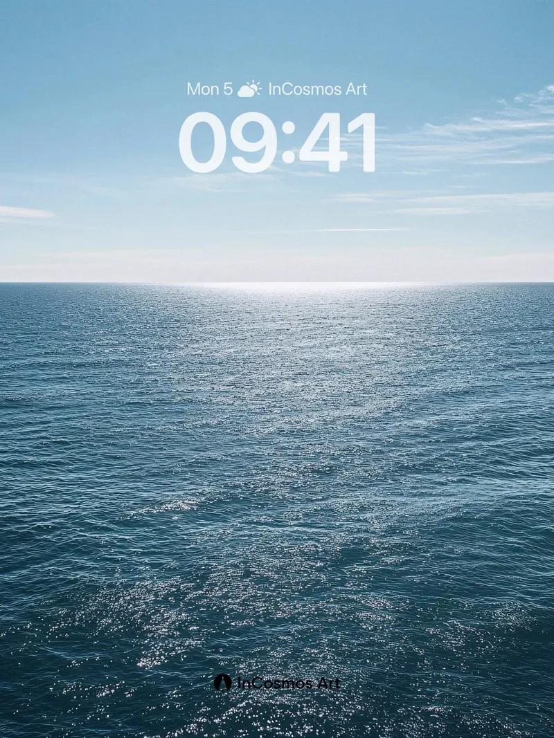 Serenity Horizon Wallpaper with Sunlit Ripples