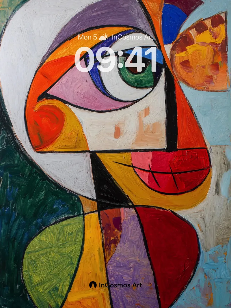 Cubist Mirage Wallpaper with Shifting Gaze