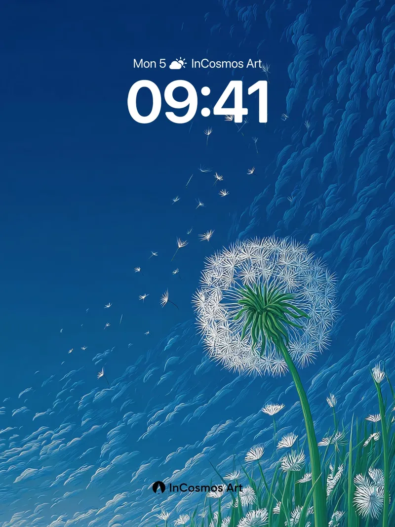 Whispering Dandelion Wallpaper with Skyward Seeds