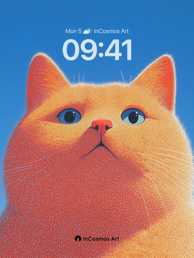 Golden Gaze Wallpaper with Sky-Blue Eyes