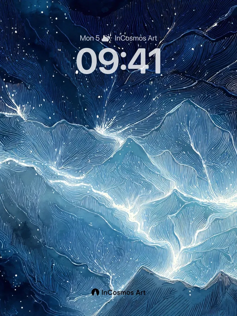 Electric Frost Wallpaper with Celestial Veins