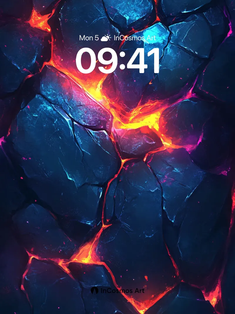 Lava Vein Wallpaper with Cracked Stone Pulse