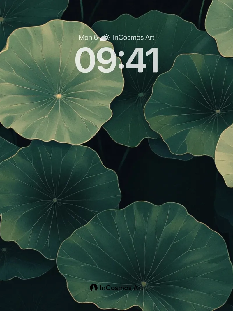 Serenity Lotus Wallpaper with Floating Light