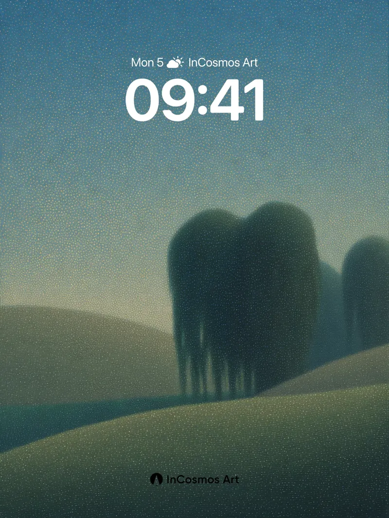 Serenity Dusk Wallpaper with Shadowed Trees