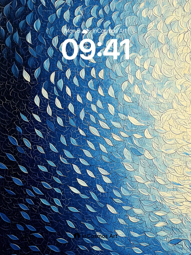 Cerulean Wave Wallpaper with Feathered Light