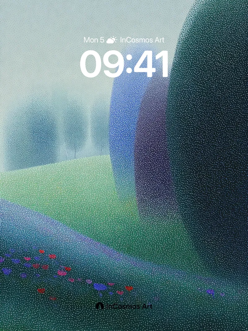 Mist-Weaved Hills Wallpaper with Dotted Dreams