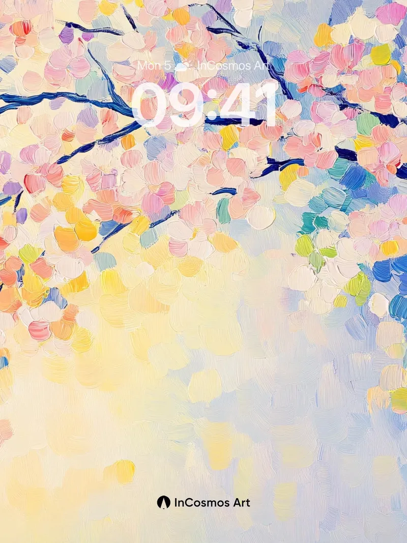 Pastel Mirage Wallpaper with Floating Blooms